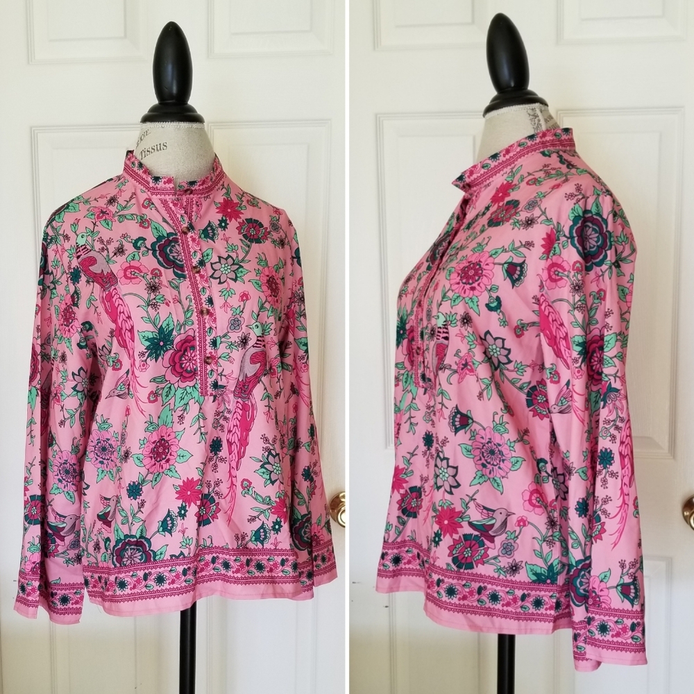 Bird Print Blouse